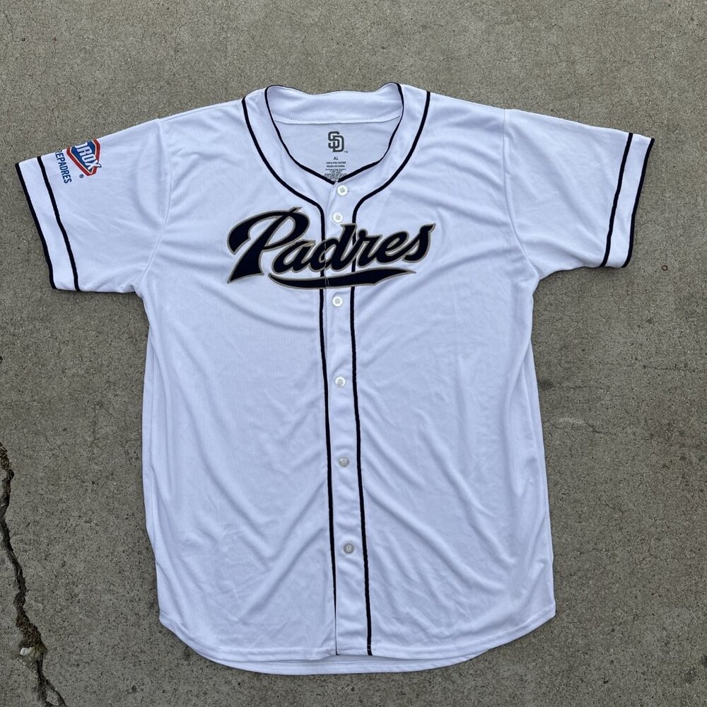 San Diego Padres Jersey Large Giveaway Lightweight Promo Clorox White